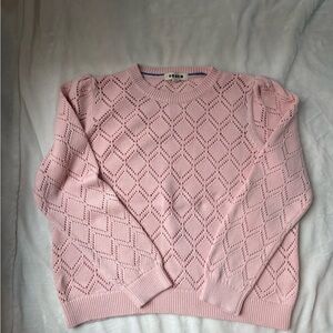 Boden Light Pink Diamond Knit Sweater